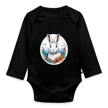 Arctic Hare - Organic Longsleeve Baby Bodysuit - black - Front