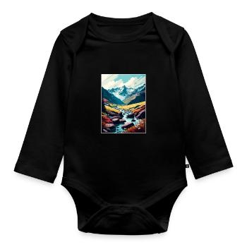 Hohe Tauern Autriche Parc Vintage Voyage Affiche WPA - Body Bébé bio manches longues - noir - Devant