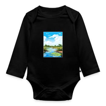 Tablas de Daimiel Nationalpark Spanien Souvenir - Baby Bio-Langarm-Body - Schwarz - Vorne