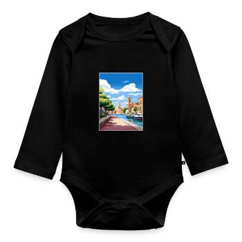 Figueres Spain Vintage Travel Poster WPA Souvenir - Organic Longsleeve Baby Bodysuit - black - Front