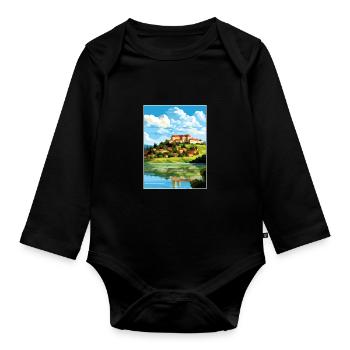 Château de Ptuj Slovénie Lac Bled Affiche de voyage - Body Bébé bio manches longues - noir - Devant