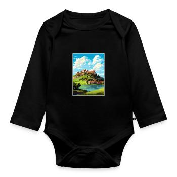Château de Ptuj Slovénie Lac Bled Affiche de voyage - Body Bébé bio manches longues - noir - Devant