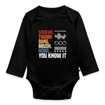 Tontechniker Geschenke | Toningenieur Deejay DJ - Baby Bio-Langarm-Body - Schwarz - Vorne