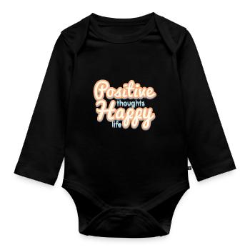 Positif - Body Bébé bio manches longues - noir - Devant