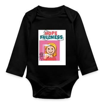 Hoffnung Fülle. Voller Hoffnung. Hoffen. - Baby Bio-Langarm-Body - Schwarz - Vorne