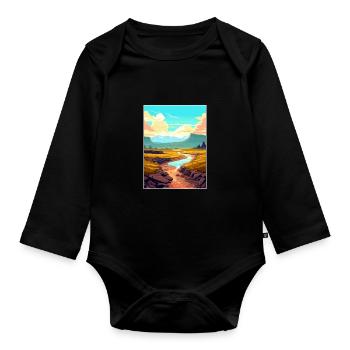 Vulkane Nationalpark Vulkan Hawaii Souvenir - Baby Bio-Langarm-Body - Schwarz - Vorne