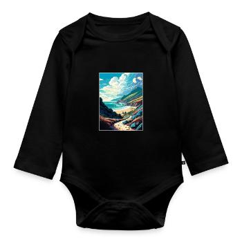 Lost Coast Trail Californie Long Beach Cali Voyage - Body Bébé bio manches longues - noir - Devant