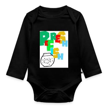 Refresh Fish. Refreshing the fish. - Organic Longsleeve Baby Bodysuit - black - Front