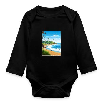 Laguna Beach Kalifornien Vintage Reiseposter WPA - Baby Bio-Langarm-Body - Schwarz - Vorne