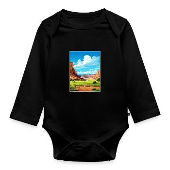 Capitol Reef National Park Vintage Reiseposter - Baby Bio-Langarm-Body - Schwarz - Vorne