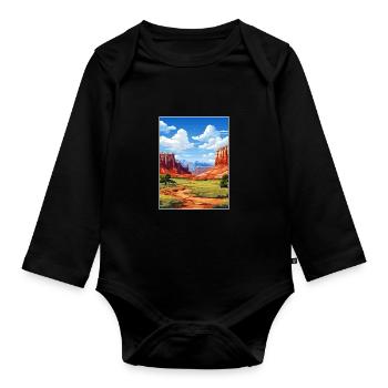 Capitol Reef National Park Vintage Reiseposter - Baby Bio-Langarm-Body - Schwarz - Vorne