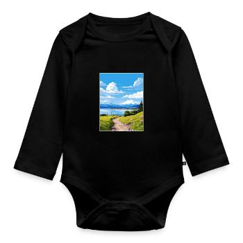 Homer Alaska Vintage Travel Poster WPA Souvenir - Organic Longsleeve Baby Bodysuit - black - Front