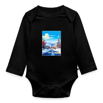 Park Utah Vintage Voyage Poster WPA Souvenir - Body Bébé bio manches longues - noir - Devant