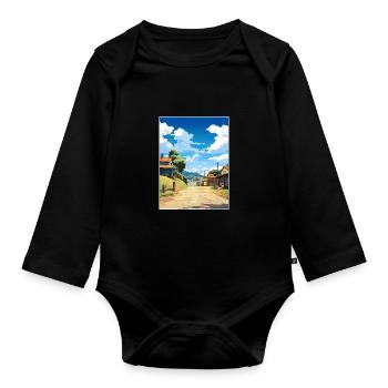 Sovereign Hills Australia Vintage Travel Poster - Organic Longsleeve Baby Bodysuit - black - Front