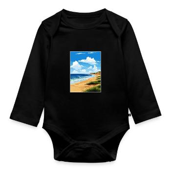 Parc national de Great Sandy, Australie, affiche de voyage - Body Bébé bio manches longues - noir - Devant