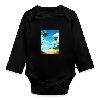 Parc national de l’île Cocos Costa Rica Souvenir - Body Bébé bio manches longues - noir - Devant