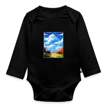 Canberra Australien Vintage Reiseposter Souvenir - Baby Bio-Langarm-Body - Schwarz - Vorne