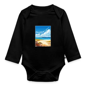 Parc marin de Ningaloo Vintage voyage affiche WPA Art - Body Bébé bio manches longues - noir - Devant