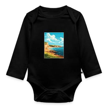 Valdes Halbinsel Argentinien Vintage Reiseposter - Baby Bio-Langarm-Body - Schwarz - Vorne