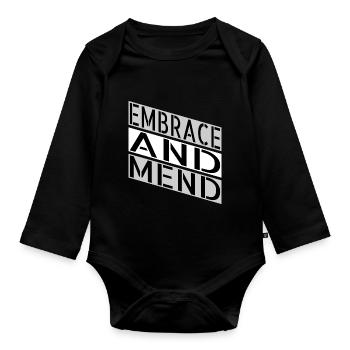 joke funny sayings healing quotes - Baby Bio-Langarm-Body - Schwarz - Vorne