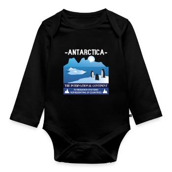 Antarctique - Le continent international - Body Bébé bio manches longues - noir - Devant