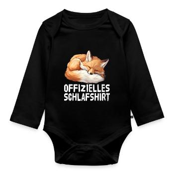Official Sleep Shirt Fox - Organic Longsleeve Baby Bodysuit - black - Front