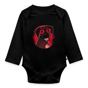 Albania - Organic Longsleeve Baby Bodysuit - black - Front