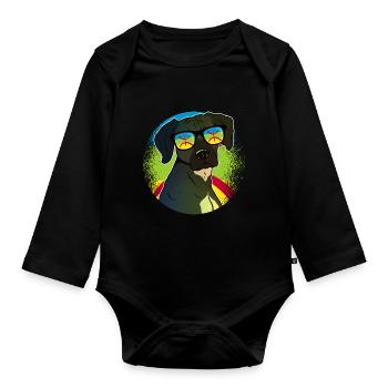 Amazigh - Baby Bio-Langarm-Body - Schwarz - Vorne