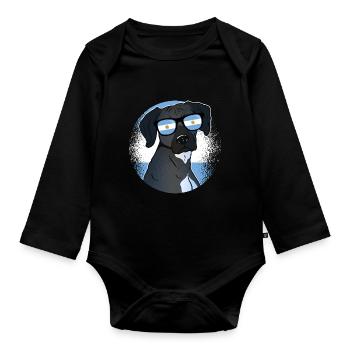 Argentina - Organic Longsleeve Baby Bodysuit - black - Front