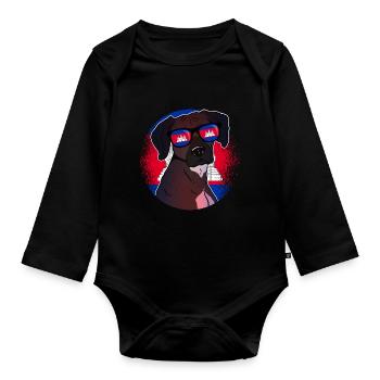 Cambodia - Organic Longsleeve Baby Bodysuit - black - Front