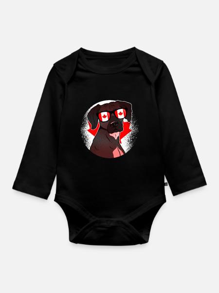 Kanada - Baby Bio-Langarm-Body - Schwarz