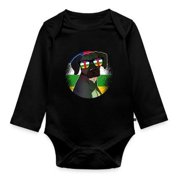Central African Republic - Organic Longsleeve Baby Bodysuit - black - Front