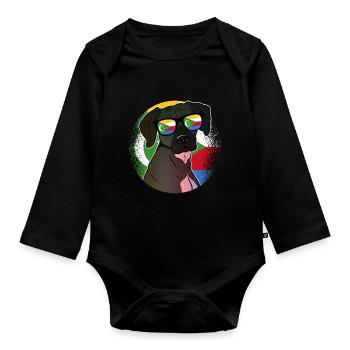 Comoros - Organic Longsleeve Baby Bodysuit - black - Front