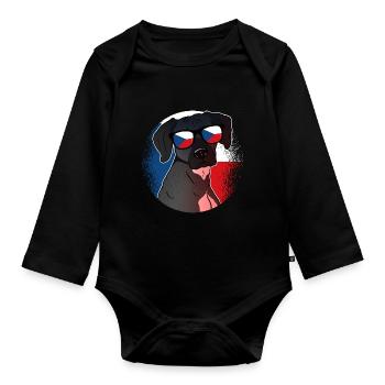 Tschechische Republik - Baby Bio-Langarm-Body - Schwarz - Vorne
