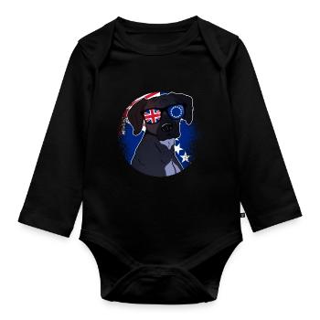 Cook Islands - Organic Longsleeve Baby Bodysuit - black - Front