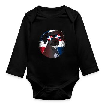 République dominicaine - Body Bébé bio manches longues - noir - Devant