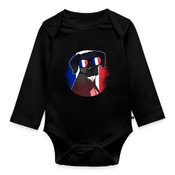Frankreich - Baby Bio-Langarm-Body - Schwarz - Vorne