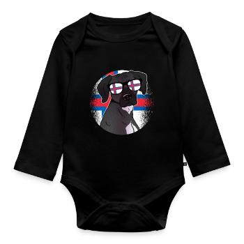 Färöer Inseln - Baby Bio-Langarm-Body - Schwarz - Vorne