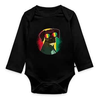 Guinea - Organic Longsleeve Baby Bodysuit - black - Front