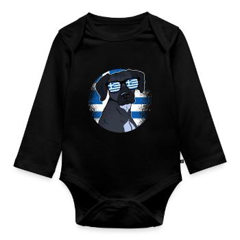 Grèce - Body Bébé bio manches longues - noir - Devant