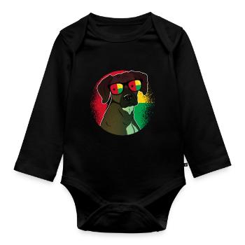Guinea Bissau - Organic Longsleeve Baby Bodysuit - black - Front