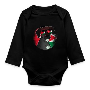 Jordanie - Body Bébé bio manches longues - noir - Devant