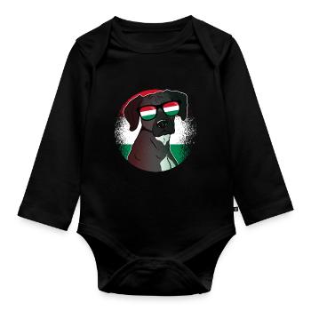 Hongrie - Body Bébé bio manches longues - noir - Devant