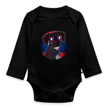 Laos - Baby Bio-Langarm-Body - Schwarz - Vorne