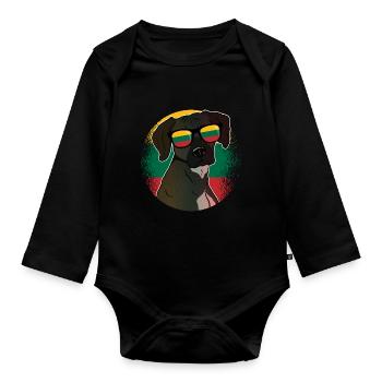 Lithuania - Organic Longsleeve Baby Bodysuit - black - Front