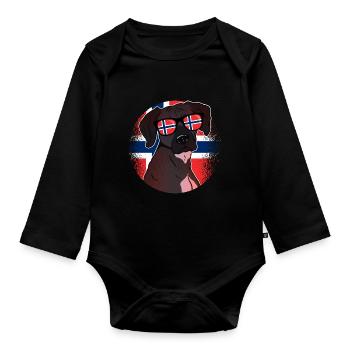 Norway - Organic Longsleeve Baby Bodysuit - black - Front