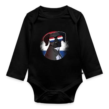 Netherlands - Organic Longsleeve Baby Bodysuit - black - Front