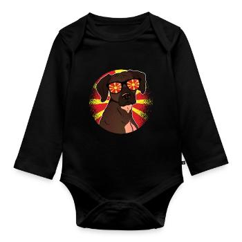 Nordmazedonien - Baby Bio-Langarm-Body - Schwarz - Vorne