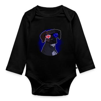 Nouvelle Zélande - Body Bébé bio manches longues - noir - Devant
