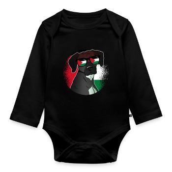 Palestine - Organic Longsleeve Baby Bodysuit - black - Front